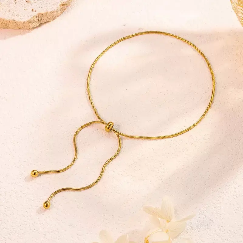 Korean Style Simple Snake Bone Pull Bracelet Adjustable Length Anklet Women's Girlfriend Student Ins Anklet/Payal