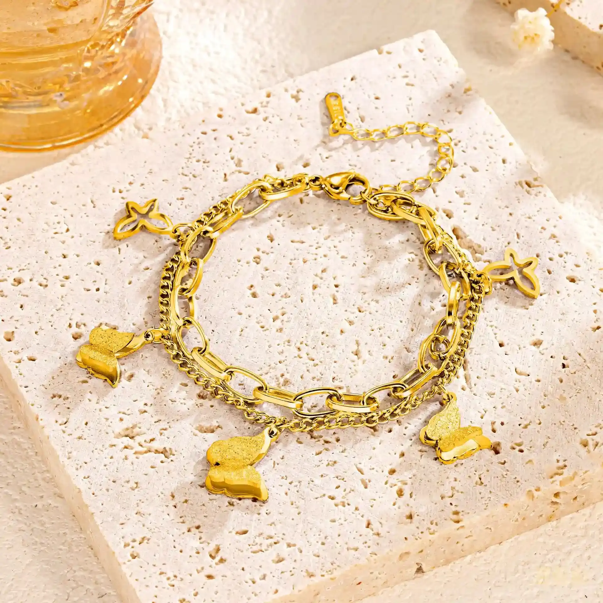 Double layer Bracelet color guaranteed 6 month stainless steel